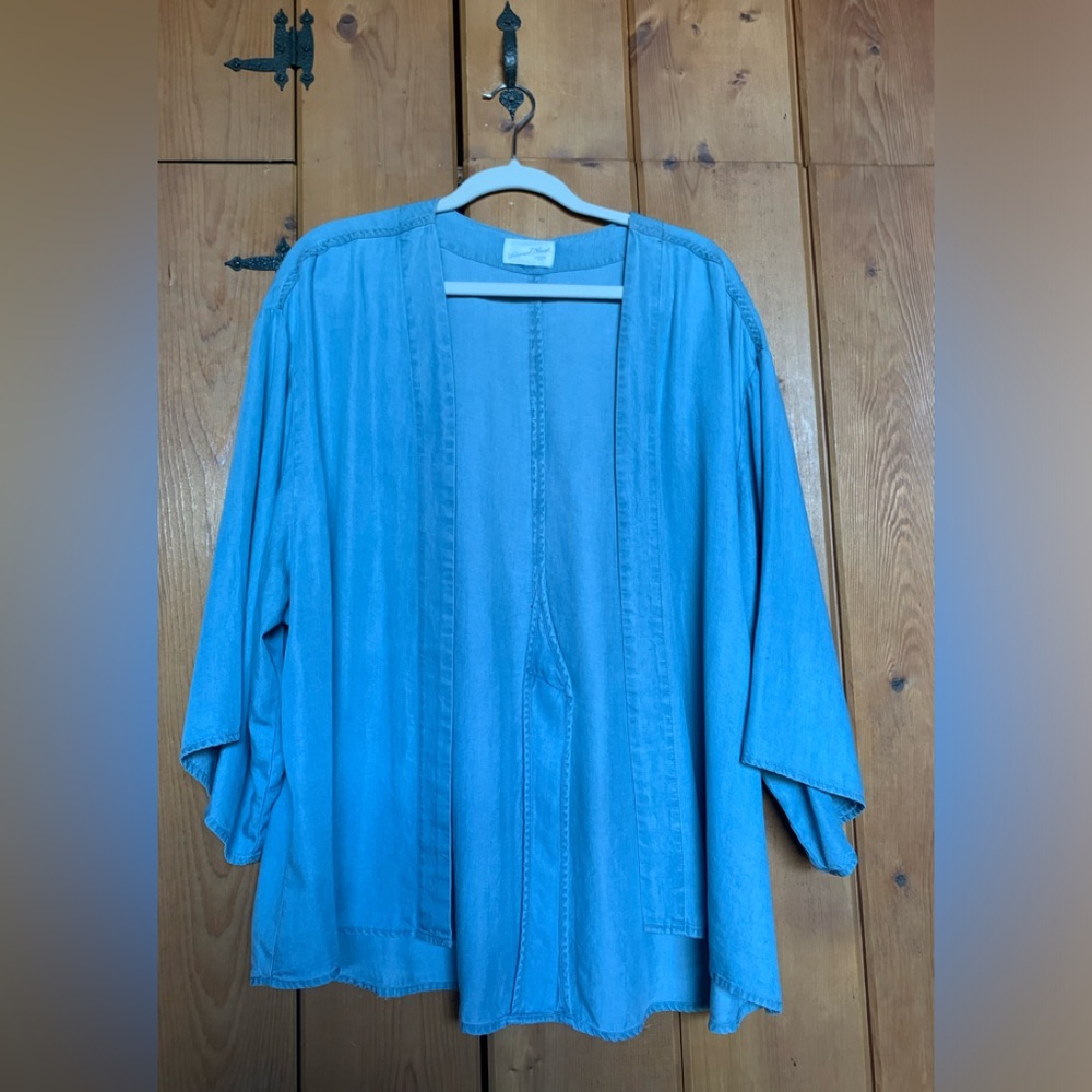 Chambray Cropped Kimono